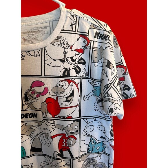 Nickelodeon 90's Nostalgia All Over Print T-Shirt Rugrats Ren And Stimpy Small - Picture 2 of 14